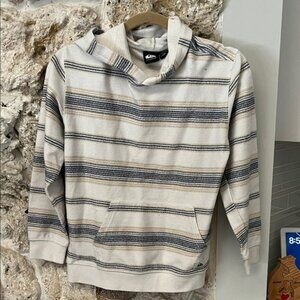 Quiksilver Striped Hoodie - Cream and Blue